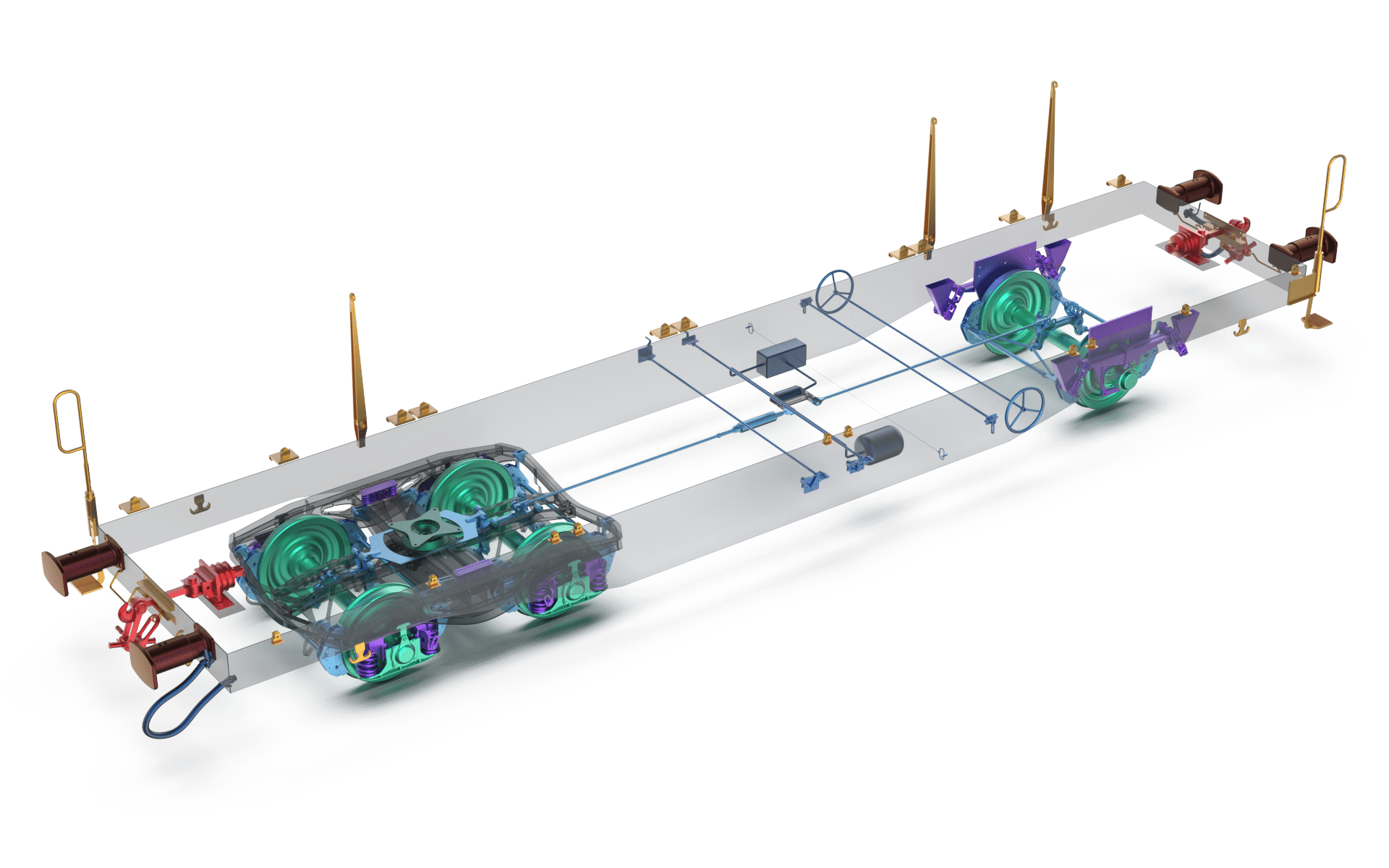 Modello 3D carrello ferroviario
